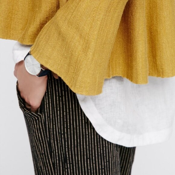 Free People Sundae Pullover Sweater Top Linen Oversized Boho Flare Bell Sleeve - Picture 5 of 12